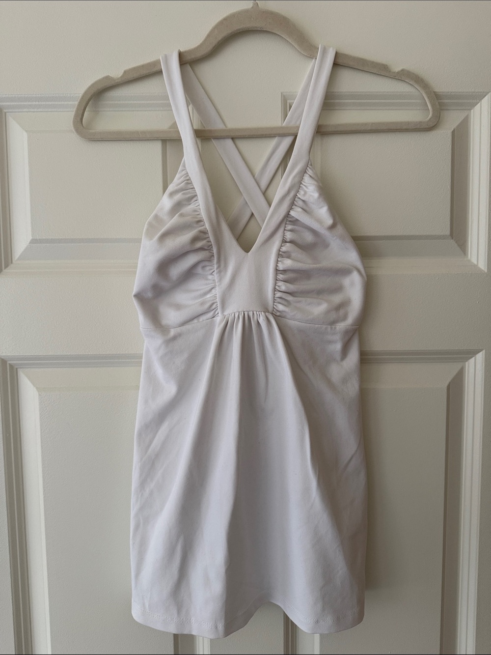 Susana Monaco White Crisscross Strap Tank